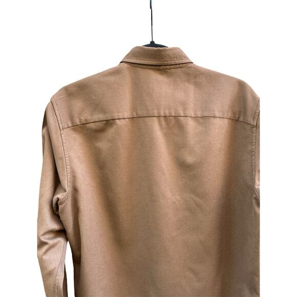Brioni 98% Wool Button Down Dress Shirt in Brown Made in Italy, Size Small - Picture 6 of 9